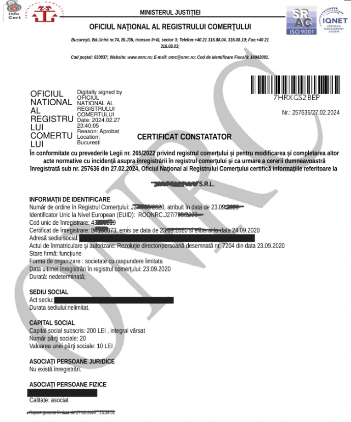 [PDIV001] Certificat constatator la zi